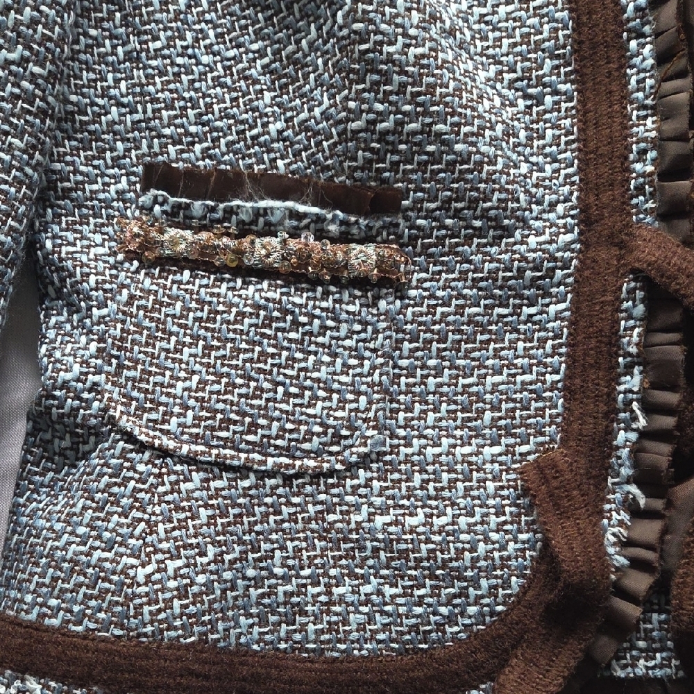 Abs Allen Schwartz Tweed Blazer With Brown Accents — image 2 of 8